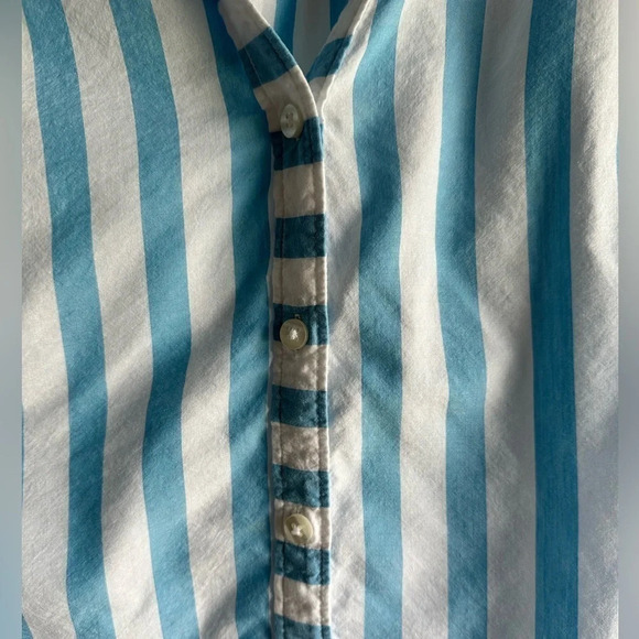 Draper James Connie Top in blue & white Awning Stripe. Size XL - Picture 8 of 10